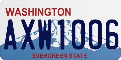 WA license plate AXW1006