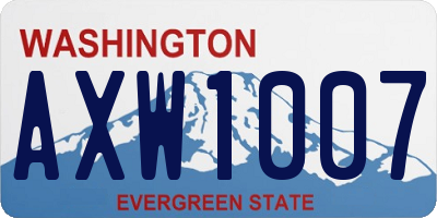 WA license plate AXW1007