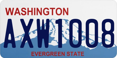 WA license plate AXW1008