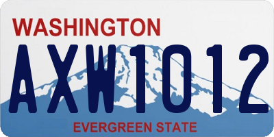 WA license plate AXW1012