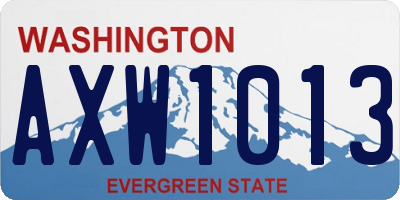 WA license plate AXW1013