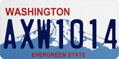 WA license plate AXW1014