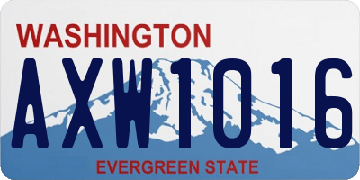 WA license plate AXW1016