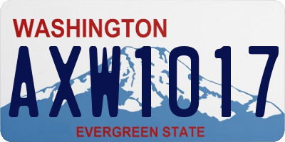 WA license plate AXW1017