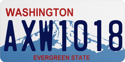 WA license plate AXW1018