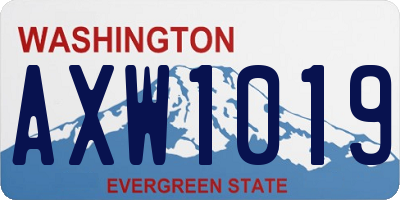 WA license plate AXW1019