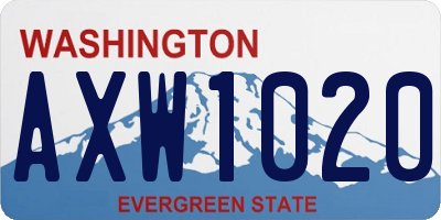 WA license plate AXW1020
