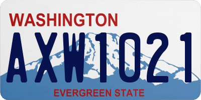 WA license plate AXW1021