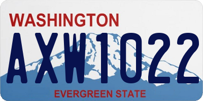WA license plate AXW1022