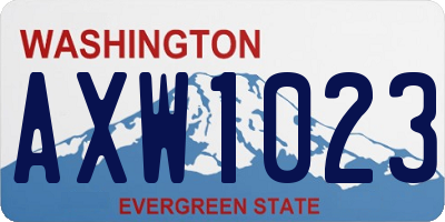 WA license plate AXW1023