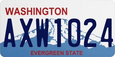 WA license plate AXW1024