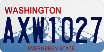 WA license plate AXW1027