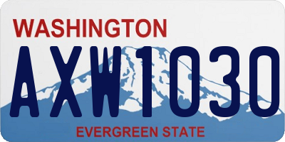 WA license plate AXW1030