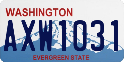 WA license plate AXW1031