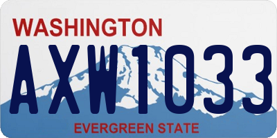 WA license plate AXW1033