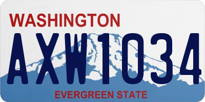 WA license plate AXW1034