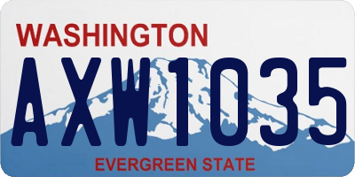 WA license plate AXW1035