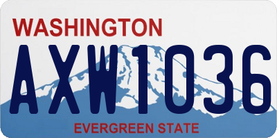 WA license plate AXW1036