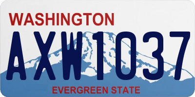 WA license plate AXW1037