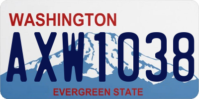 WA license plate AXW1038