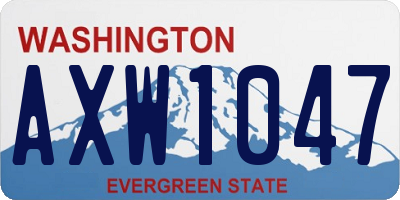 WA license plate AXW1047