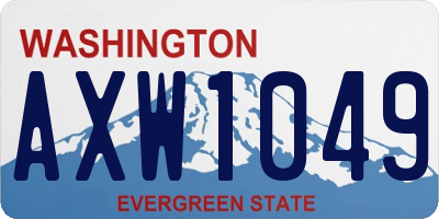 WA license plate AXW1049