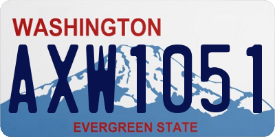 WA license plate AXW1051