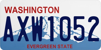 WA license plate AXW1052