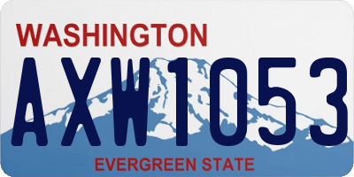 WA license plate AXW1053