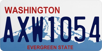 WA license plate AXW1054