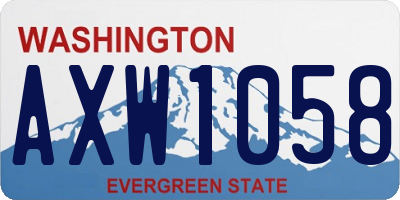WA license plate AXW1058