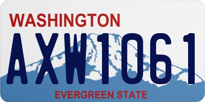 WA license plate AXW1061