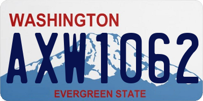 WA license plate AXW1062