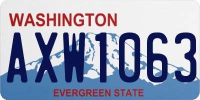 WA license plate AXW1063
