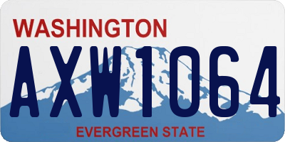 WA license plate AXW1064