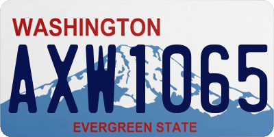 WA license plate AXW1065