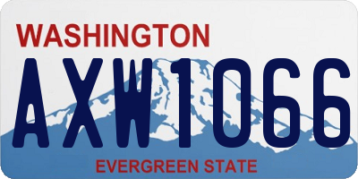 WA license plate AXW1066