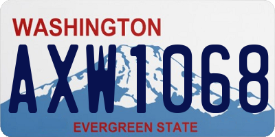 WA license plate AXW1068