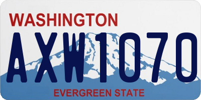 WA license plate AXW1070