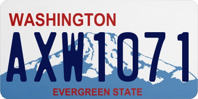 WA license plate AXW1071