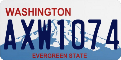 WA license plate AXW1074