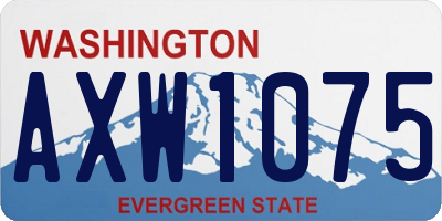 WA license plate AXW1075