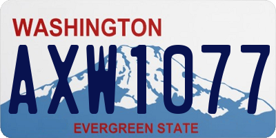 WA license plate AXW1077