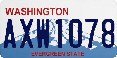 WA license plate AXW1078