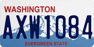 WA license plate AXW1084