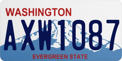WA license plate AXW1087
