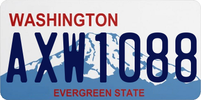 WA license plate AXW1088