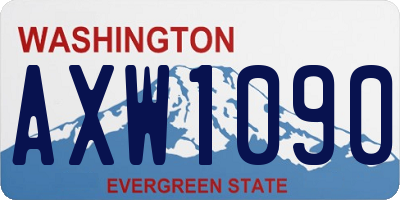 WA license plate AXW1090