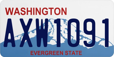 WA license plate AXW1091