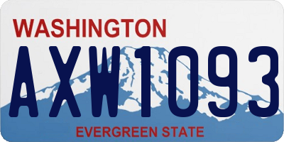 WA license plate AXW1093